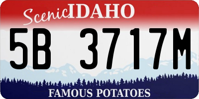 ID license plate 5B3717M