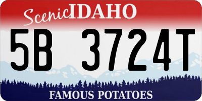 ID license plate 5B3724T