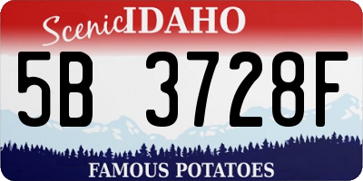 ID license plate 5B3728F