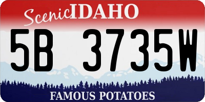 ID license plate 5B3735W