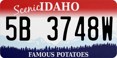 ID license plate 5B3748W