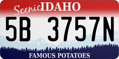 ID license plate 5B3757N