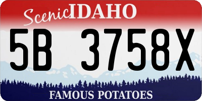 ID license plate 5B3758X