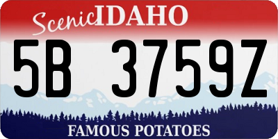 ID license plate 5B3759Z
