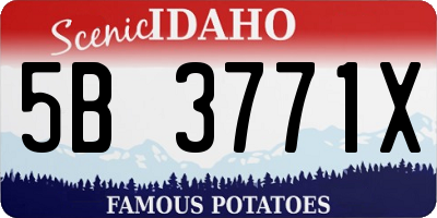 ID license plate 5B3771X