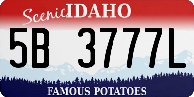 ID license plate 5B3777L