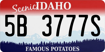 ID license plate 5B3777S