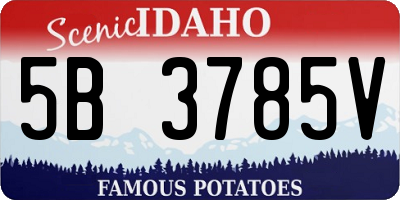 ID license plate 5B3785V