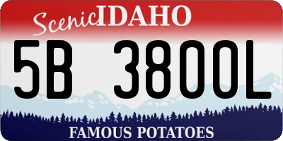 ID license plate 5B3800L