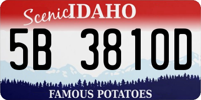 ID license plate 5B3810D