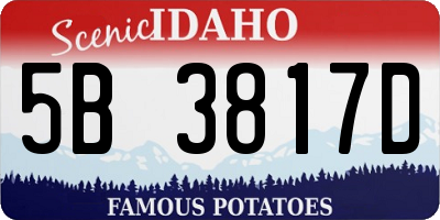 ID license plate 5B3817D