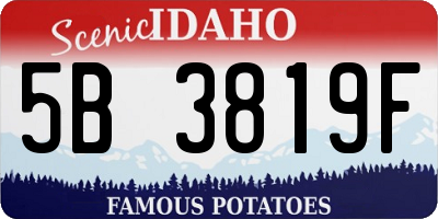 ID license plate 5B3819F