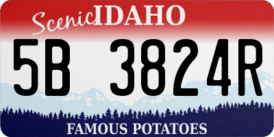 ID license plate 5B3824R