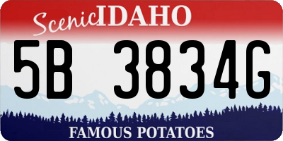 ID license plate 5B3834G