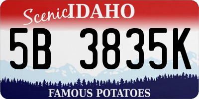 ID license plate 5B3835K