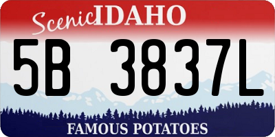 ID license plate 5B3837L
