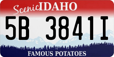ID license plate 5B3841I