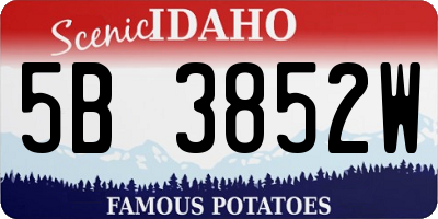 ID license plate 5B3852W