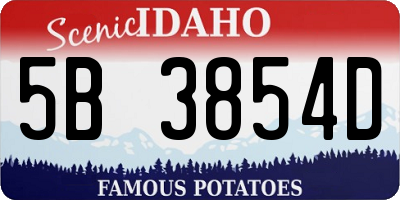 ID license plate 5B3854D