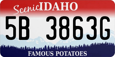 ID license plate 5B3863G