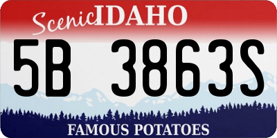 ID license plate 5B3863S