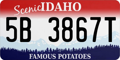 ID license plate 5B3867T