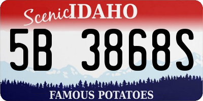 ID license plate 5B3868S