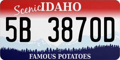 ID license plate 5B3870D