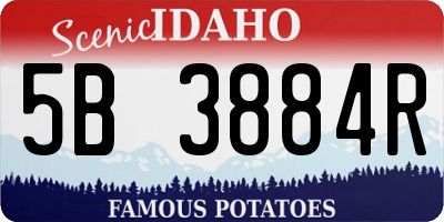 ID license plate 5B3884R