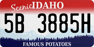 ID license plate 5B3885H