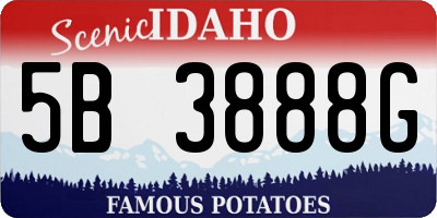 ID license plate 5B3888G