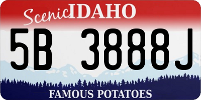 ID license plate 5B3888J