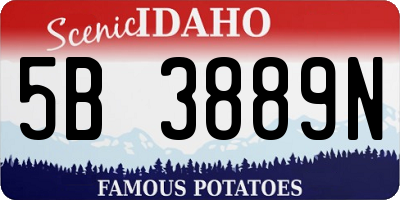 ID license plate 5B3889N