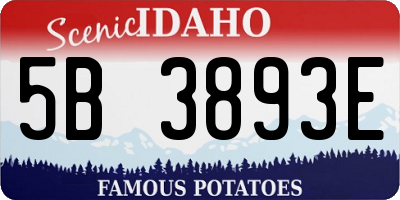 ID license plate 5B3893E