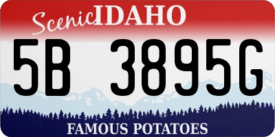 ID license plate 5B3895G