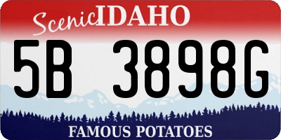 ID license plate 5B3898G