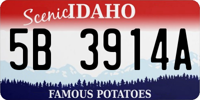 ID license plate 5B3914A