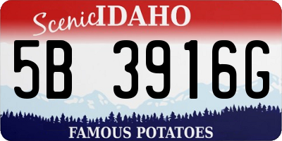 ID license plate 5B3916G