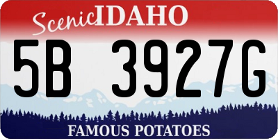 ID license plate 5B3927G