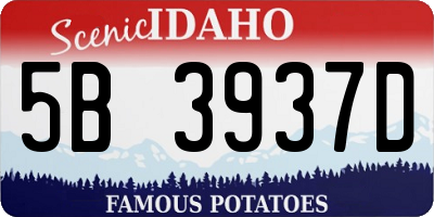 ID license plate 5B3937D