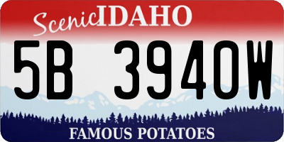 ID license plate 5B3940W