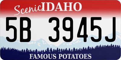 ID license plate 5B3945J