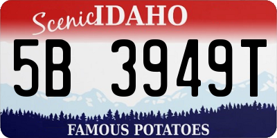 ID license plate 5B3949T