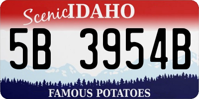 ID license plate 5B3954B