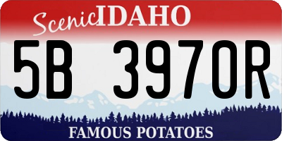 ID license plate 5B3970R