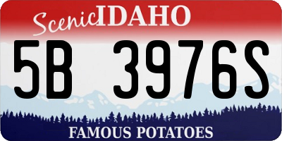 ID license plate 5B3976S