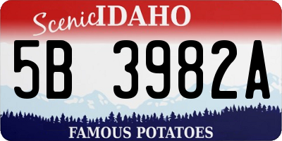 ID license plate 5B3982A