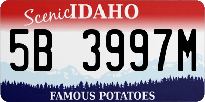 ID license plate 5B3997M