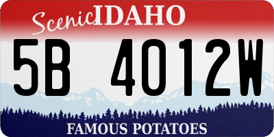 ID license plate 5B4012W
