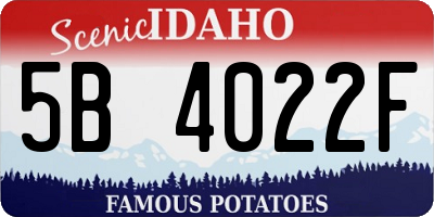 ID license plate 5B4022F